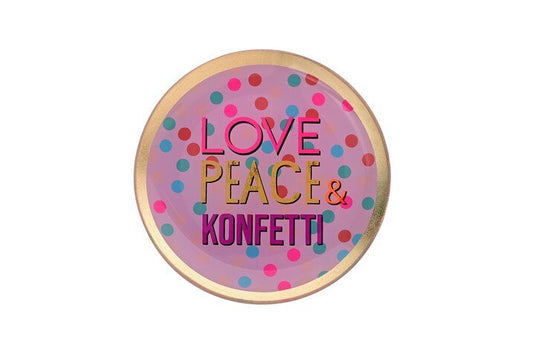 Gift Company - Glasteller Love, Peace & Konfetti