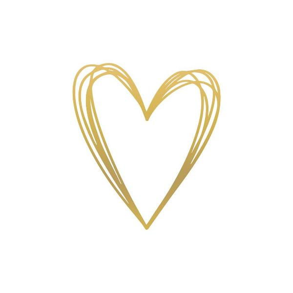 ppd – Pure Heart Gold Napkin 33x33 – Elegante Servietten mit goldenem Herz