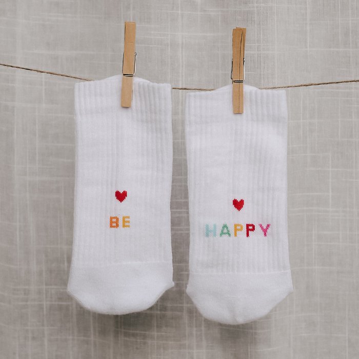 Eulenschnitt Socken Be Happy