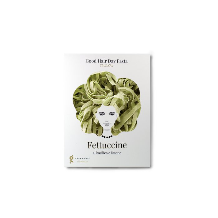 Greenomic Delikatessen Fettuccine Basilikum & Zitrone – Premium-Pasta aus Italien