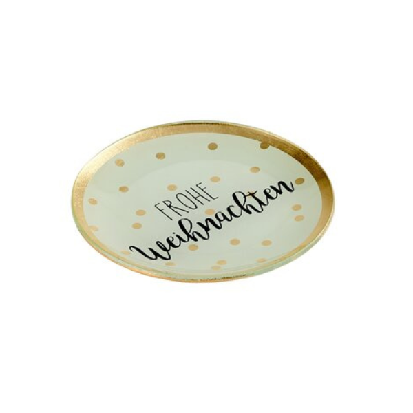 Runder Love Plates Glasteller M von Gift Company für Weihnachtsdekoration