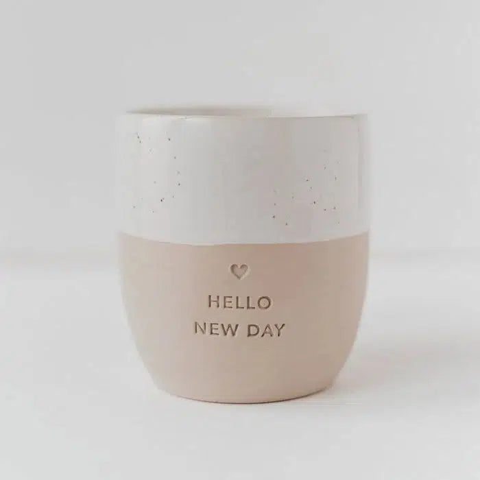 Eulenschnitt Becher Hello New Day 300ml - Drei & Vierzig Concept Store