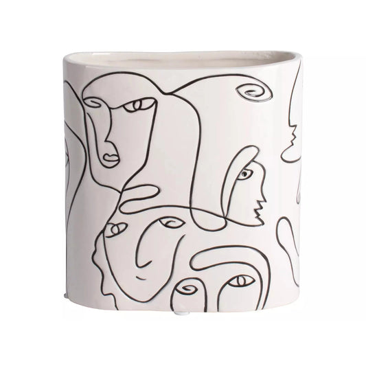 Gusta - Vase Oval Faces ø15x15,5cm - Drei & Vierzig Concept Store