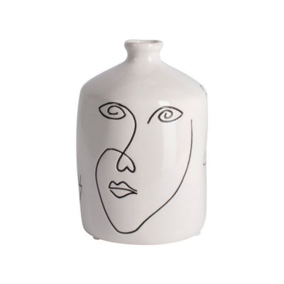 Gusta -  Trendy Vase mit abstrakten Zeichnungen - Drei & Vierzig Concept Store