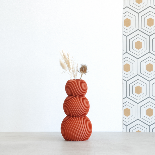 MK l'atelier Flamingo Twist Vase für Trockenblumen Terracotta - Drei & Vierzig Concept Store