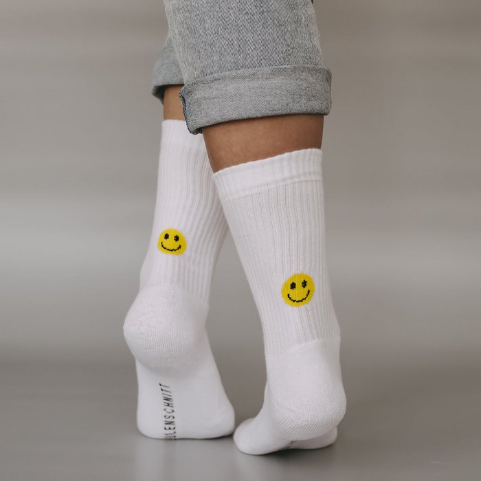 Eulenschnitt - Smiley Socken Gelb