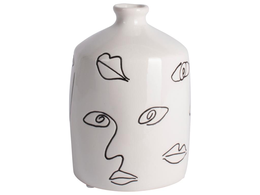 Gusta -  Trendy Vase mit abstrakten Zeichnungen - Drei & Vierzig Concept Store