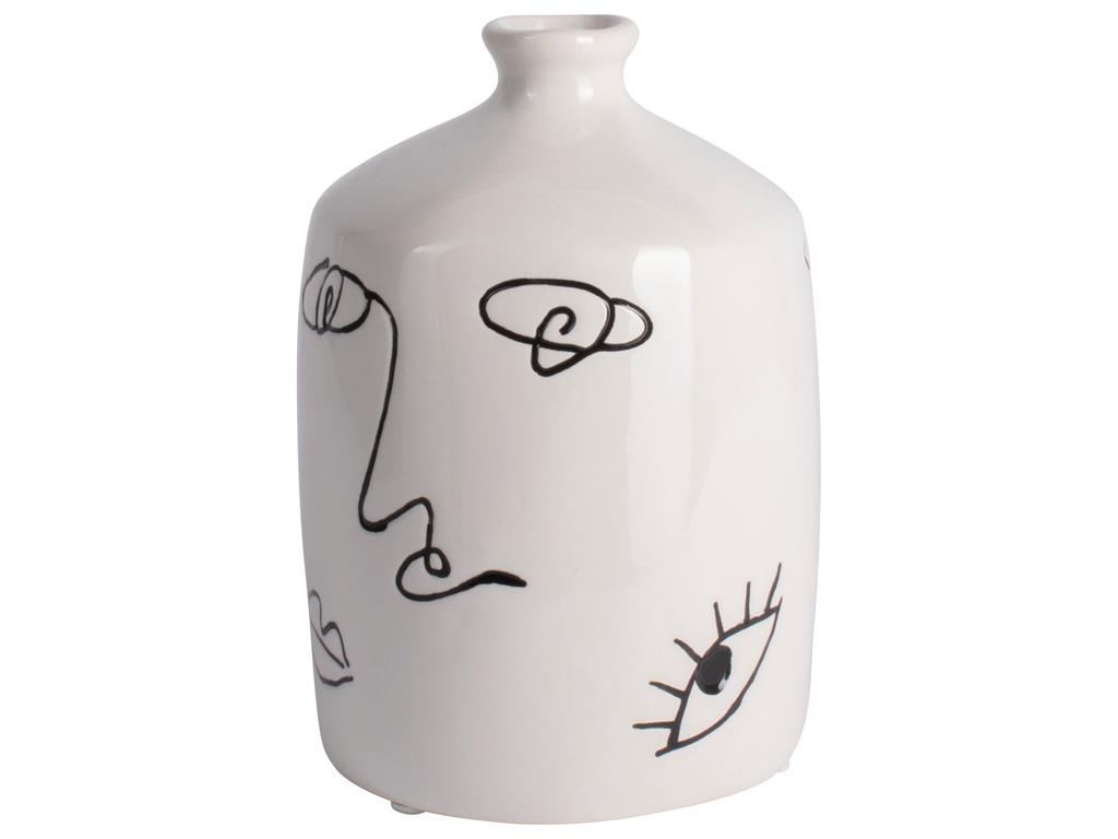 Gusta -  Trendy Vase mit abstrakten Zeichnungen - Drei & Vierzig Concept Store