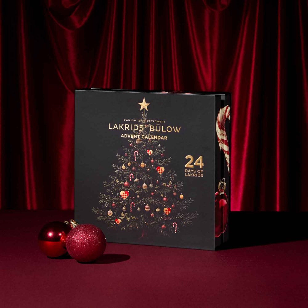 Lakrids By Bülow Adventskalender 2025 mit 24 Türchen und Lakritz-Kugeln mit Schokoladenüberzug