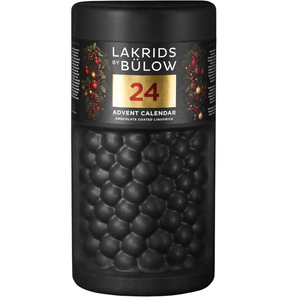 Großer Lakrids By Bülow Adventskalender 2025 mit 690 g Gourmet-Lakritz und Schokolade, 4 Kugeln pro Tür