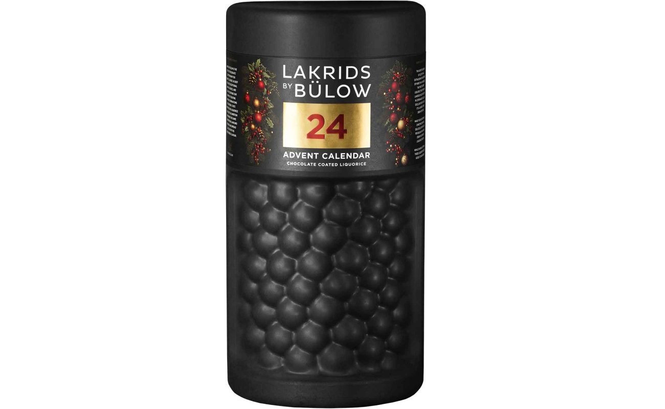 Großer Lakrids By Bülow Adventskalender 2025 mit 690 g Gourmet-Lakritz und Schokolade, 4 Kugeln pro Tür