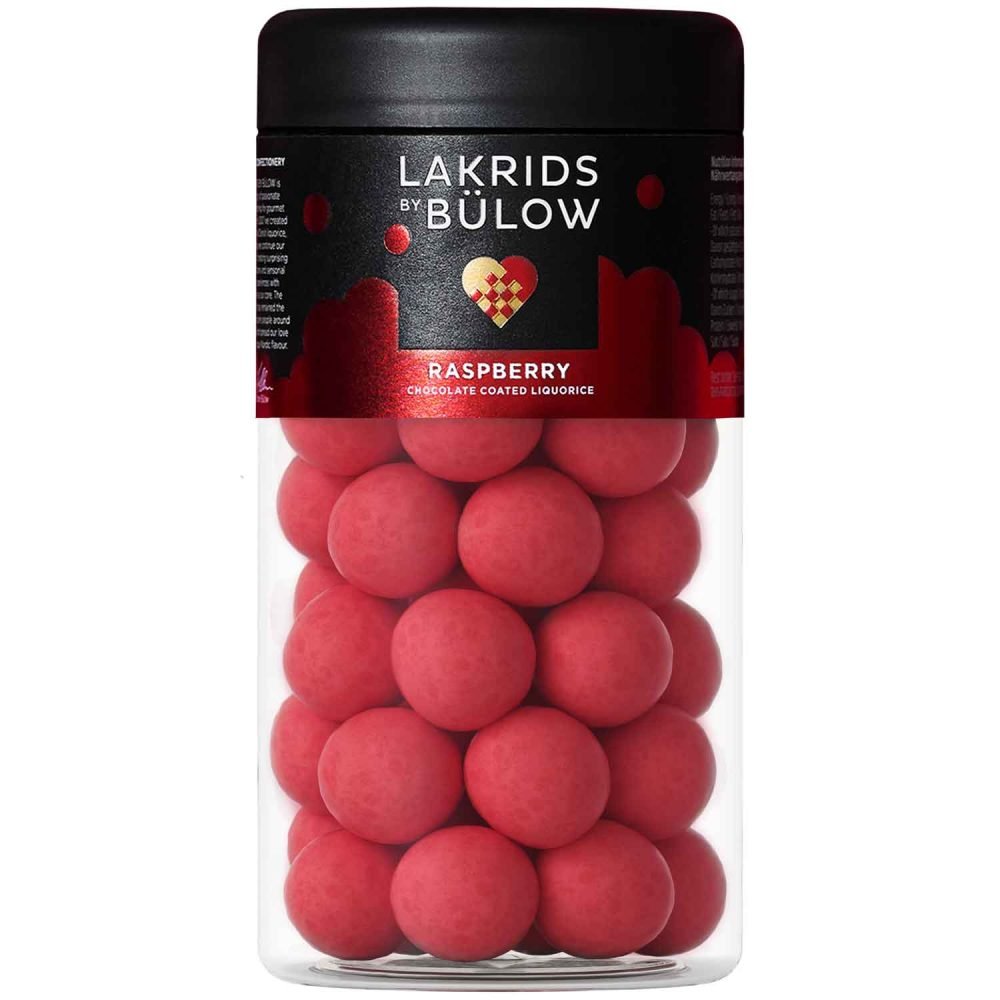Lakrids by Bülow Raspberry 270 g Lakritz Kugeln mit weißer Schokolade und Himbeer-Geschmack