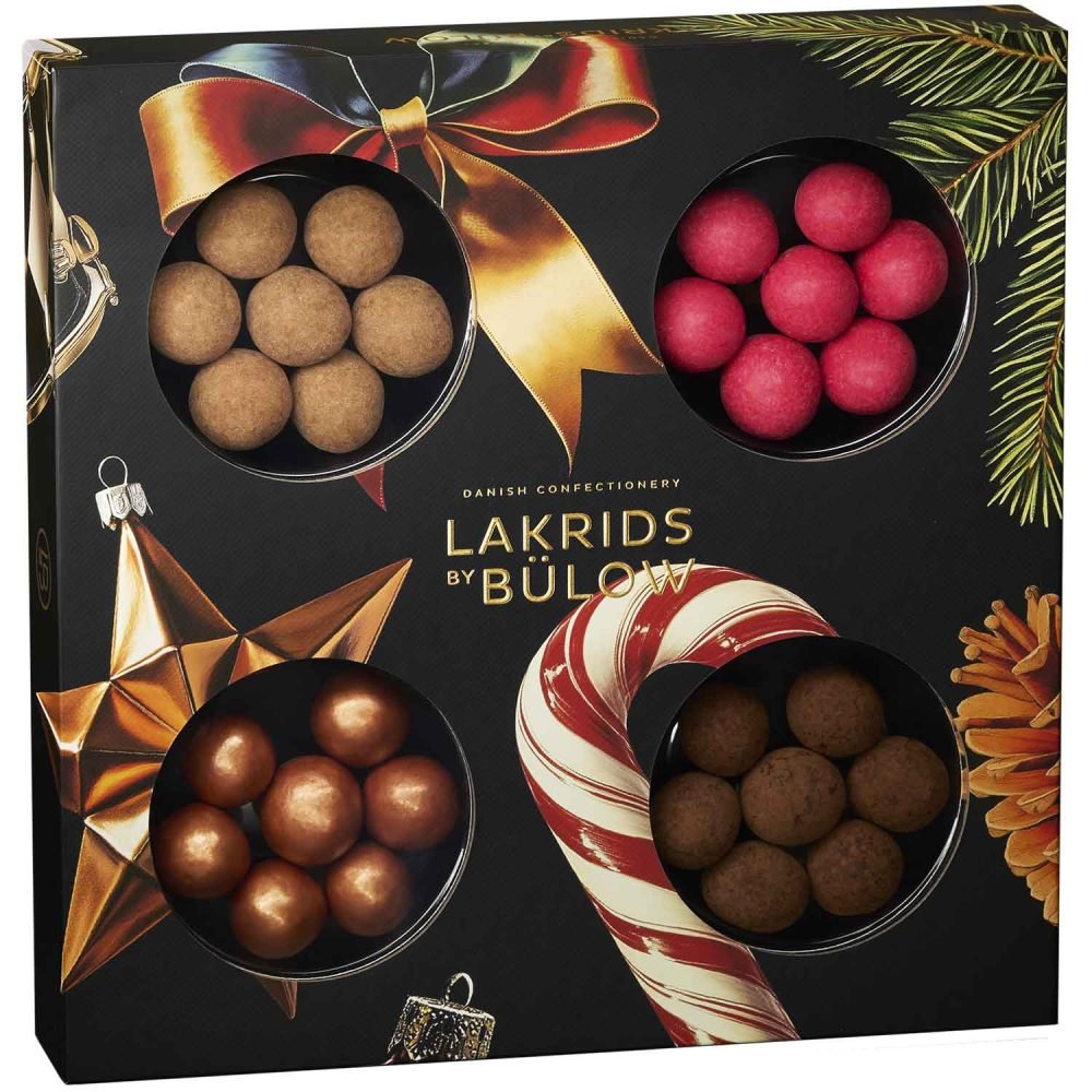 Lakrid by Bülow Winter Selection Box 175 g Geschenkbox mit vier Lakritz-Schokoladen Sorten
